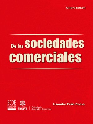 cover image of De las sociedades comerciales